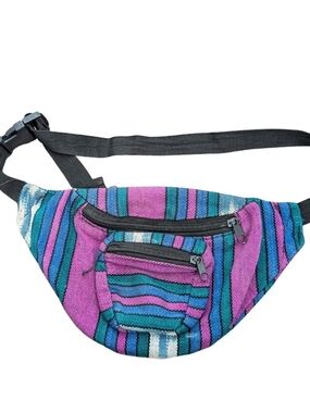 100% Cotton Guatemala Fanny Pack Crossbody Bag Stripped